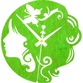 Drevené hodiny - dáma s motýľom vo vlasoch | SENTOP PR0399