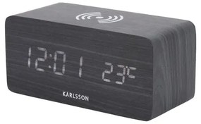 Karlsson 5933BK LED budík/hodiny s nabíjaním 15 cm