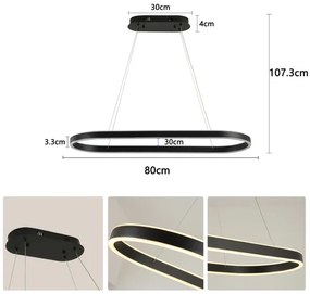 Brilagi - LED luster na lanku PONDIE LED/43W/230V 80x30 cm čierna