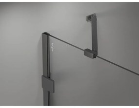 Mexen Lunar, ľavé otočné sprchové dvere 150 cm, 8mm číre sklo, grafitový profil, 834S-150-050-95-00-L