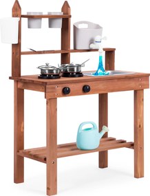Detská blátová kuchynka z jedľového dreva ECOTOYS