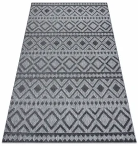 Koberec SOLE D3852 Boho, romby - ploské tkanie sivý