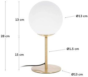 Stolová lampa v zlatej farbe s kovovým tienidlom (výška 28 cm) Mahala - Kave Home