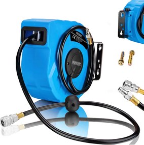Navíjací bubon s tlakovou hadicou AIR, 10m, modrá Monzana
