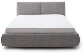 Sivá čalúnená dvojlôžková posteľ s úložným priestorom s roštom 180x200 cm Atesio – Meise Möbel