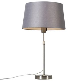 Stolná lampa z ocele s šedým tienidlom 35 cm nastaviteľná - Parte