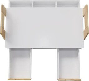 Detský rastúci stôl s úložným priestorom, biely