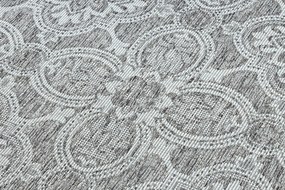 Šnúrkový okrúhly koberec SIZAL LOFT 21193 BOHO slonovinová kosť - sivý