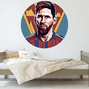 PIPPER. Kruhová samolepka na stenu "MESSI" Veľkosť: 100 cm