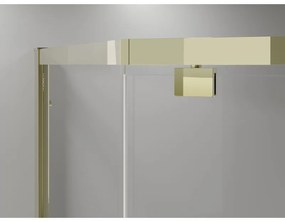 Mexen Exo, päťuholníkový výklopný sprchový kút 100 x 100 cm, číre sklo, zlatá, 812-100-100-50-00