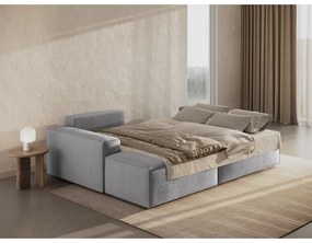 Svetlosivá rozkladacia rohová pohovka z textílie bouclé (ľavý roh) Jodie – Micadoni Home