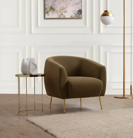 Moderné kreslo Esessy, 70 x 82 cm - khaki