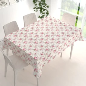 Biante Dekoračný obdĺžnikový obrus PML-107 Ružové ružičky na bielom 100x140 cm