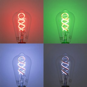 Inteligentné stmievateľné LED žiarovky E27 ST64 číre RGBW 4W 250lm 2700K