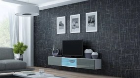 Televízny stolík Cama VIGO GLASS 180 biely mat/sivý lesk