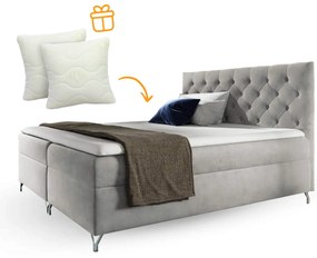 Wilsondo Čalúnená boxspring manželská posteľ s matracom Guliette - sivá Rozmer: 180x200