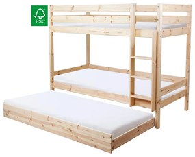 Prístelka pod posteľ 90 cm Braceaba (smrek masív) (s roštom). Vlastná spoľahlivá doprava až k Vám domov. 1116249