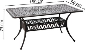 Zahradní stůl Hastings 150 cm antický bronz