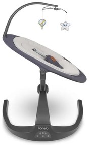 Lionelo - Detské hojdacie kresielko s melódiou RINA 4× AA Grey Concrete + diaľkové ovládanie