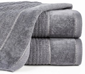 Bavlnená osuška GLORY v tmavo sivej farbe s velúrovým okrajom prešitá lesklou niťou Breite: 50 cm | Länge: 90 cm