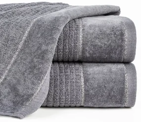 Bavlnená osuška GLORY v tmavo sivej farbe s velúrovým okrajom prešitá lesklou niťou Breite: 50 cm | Länge: 90 cm