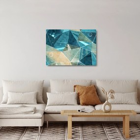 Sklenený obraz - Tyrkysová abstrakcia (70x50 cm)