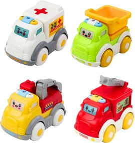 LEAN Toys Súprava mestských autíčok pre batoľatá, pohon, pohyblivé časti, svetlá, zvuky