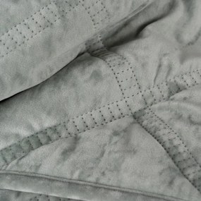 Sivozelený zamatový prešívaný pléd 180x260 cm – Ixia