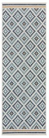 Žlto-modrý vnútorný a vonkajší koberec 80x230 cm Zia Trellis – Flair Rugs
