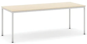 Stôl jedálenský, 2000 x 800 mm, sivá podnož, breza