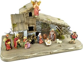 AMADEA Drevený betlehem šedohnedý BEZ FIGURÍK 45 cm