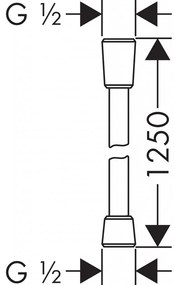 Hansgrohe Isiflex - Sprchová hadica 1250 mm, kartáčovaný čierny chróm 28272340