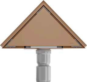 Mexen Flat-T, bodový podlahový vpust 20 cm, medená matná, 1C10320