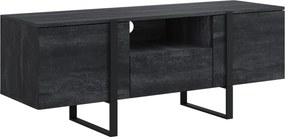 TV stolík Verica 150 cm s otvorenou policou - charcoal / čierne nožičky