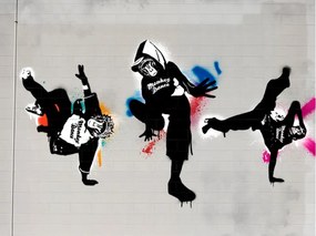 Fototapeta - Opičí tanec - street art 400x309 + zadarmo lepidlo