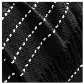 Sammer Bavlnená deka v čiernej farbe s pásikmi 125x150 cm 3574386095174