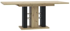 Rozkladací jedálenský stôl Direnes, Farby: artisan / čierna