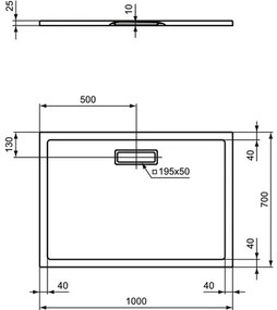 Sprchová vanička Ideal Standard Ultra Flat New 1000x700x25 mm alpská biela hladká T447501