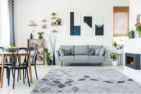 Koberec MEFE B400 Kocka, geometrický 3D štrukturálny - sivý