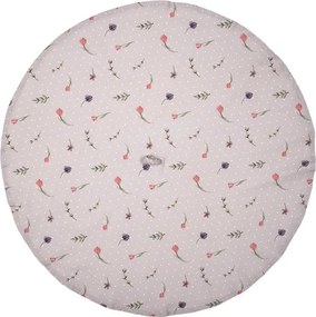 Béžová bavlnená okrúhla utierka Happy Bunny - Ø 80 cm