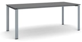 Rokovací stôl INFINITY so sivostriebornou podnožou 2000 x 900 x 750 mm, grafit