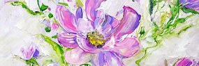 Obraz maľované kvety v letnom prevedení - 120x40