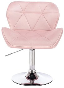 LuxuryForm DESIGN Stolička MILANO VELUR na striebornom tanierii - svetlo ružová