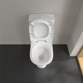 VILLEROY &amp; BOCH O.novo WC misa kombi s hlbokým splachovaním, zadný odpad, 360 x 670 mm, biela alpská, s povrchom CeramicPlus, 566110R1