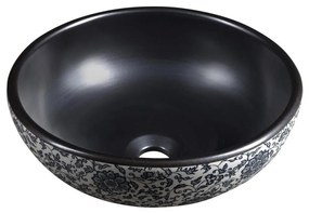 Sapho - Umývadlo na dosku PRIORI pr. 41 cm čierna/biela