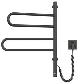 Elektrický otočný sušiak na uteráky FOUETTE 128W/230V 64,6 cm IP44 čierny