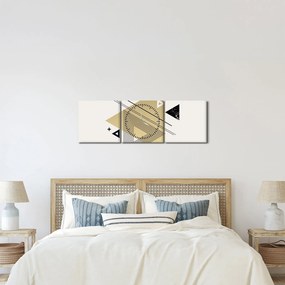 Obraz - Geometrické tvary N⁰4 (s hodinami) (90x30 cm)