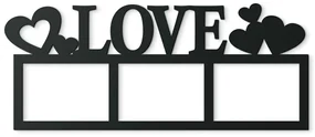 drevko Fotorámik so srdiečkami Love Farba dekorácie: Čierna