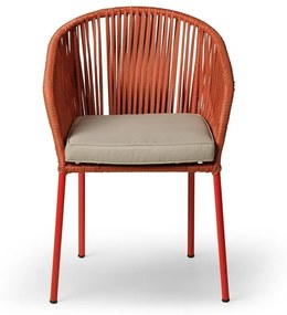 TEXIM TRAPANI - sada zahradních židlí - červená, polyester + kov