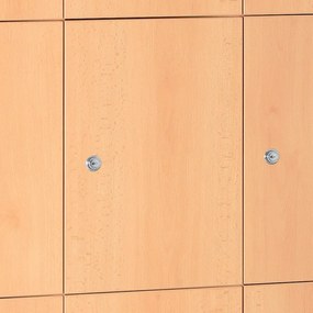Drevená šatníková skrinka s odkladacími boxami, 12 boxov, buk